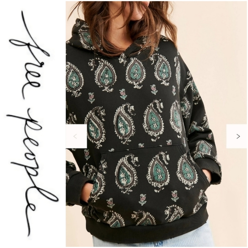Like New Free People / Found Paisley Hoodie Sweatshirt Sz S